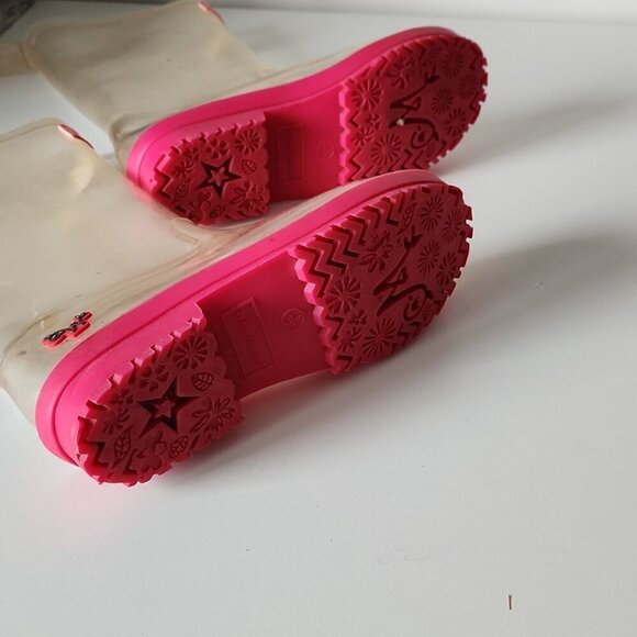 AMERICAN GIRL | Wellie Wishers Peek A Boo Wellies Clear Rain Boots sz 1/2 - Picture 7 of 7